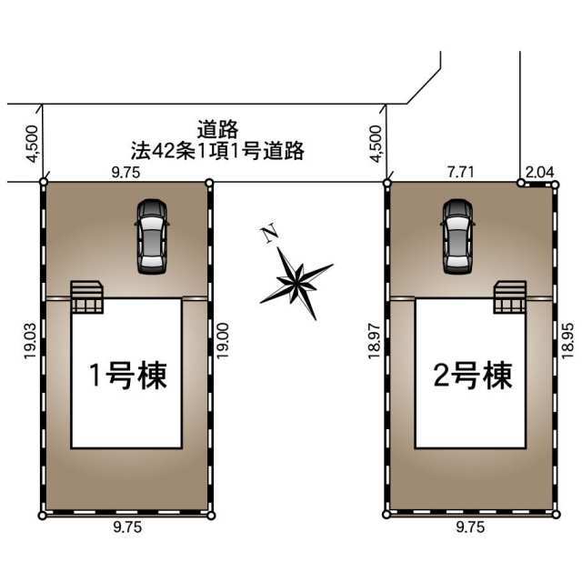 【販売中物件：1号棟、2号棟】