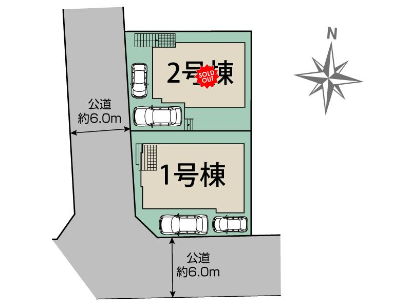 ブルーミングガーデン稲城市平尾１丁目２棟の見取り図