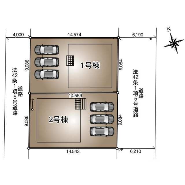 クレイドルガーデン鶴岡市本町 第1の見取り図