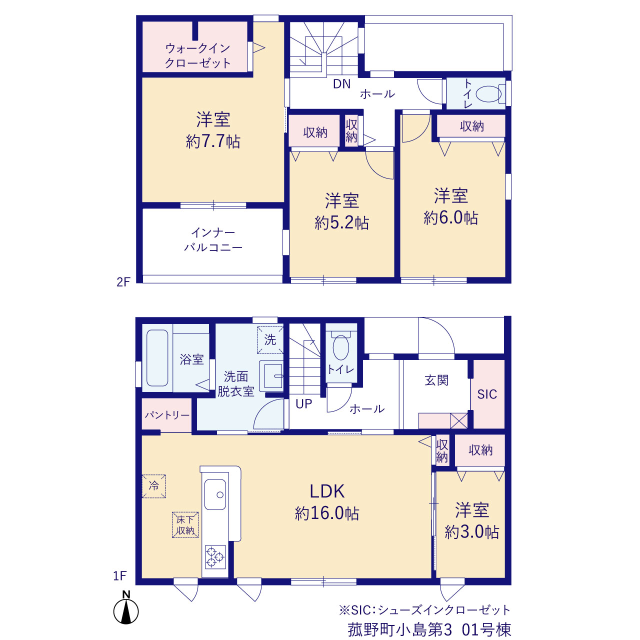 リーブルガーデン菰野町小島第3の見取り図