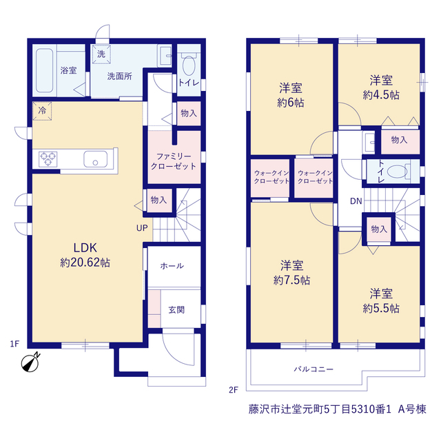 ハートフルタウン藤沢市辻堂元町5丁目5310番1の見取り図
