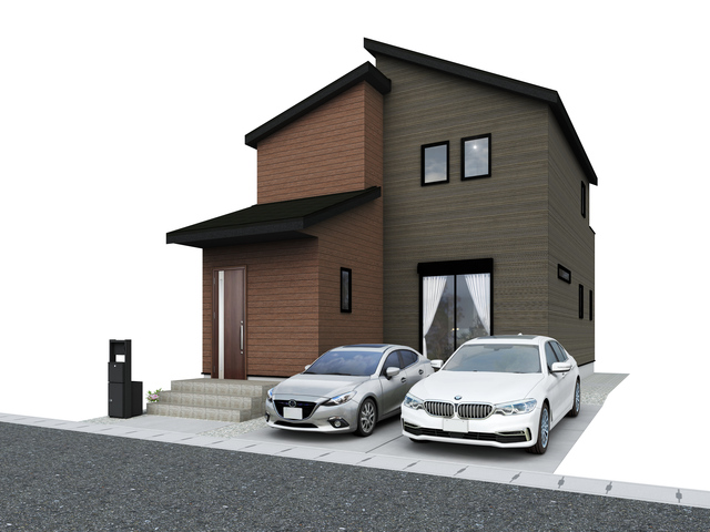 1号棟、2号棟　連棟外観完成予想図
