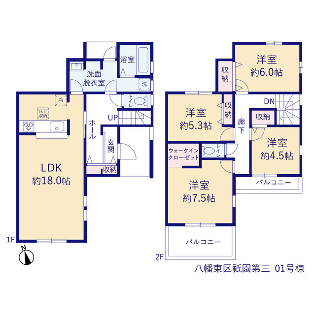 リーブルガーデン八幡東区祇園第三の見取り図