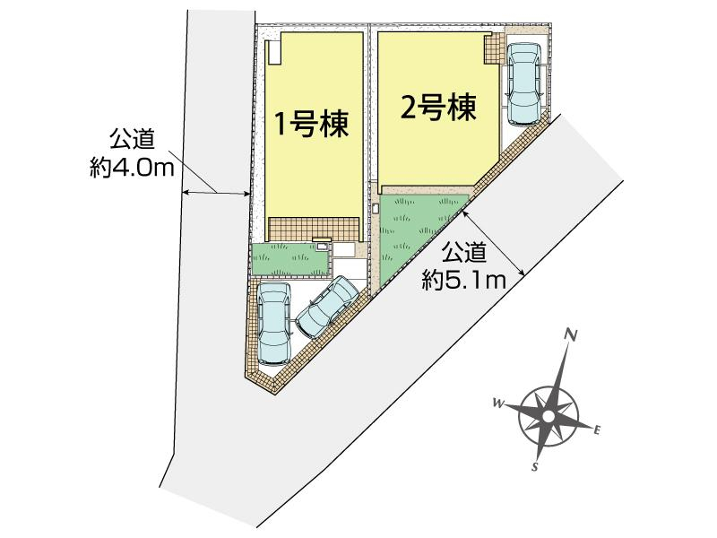 ブルーミングガーデン茅ヶ崎市室田３丁目　２棟の見取り図