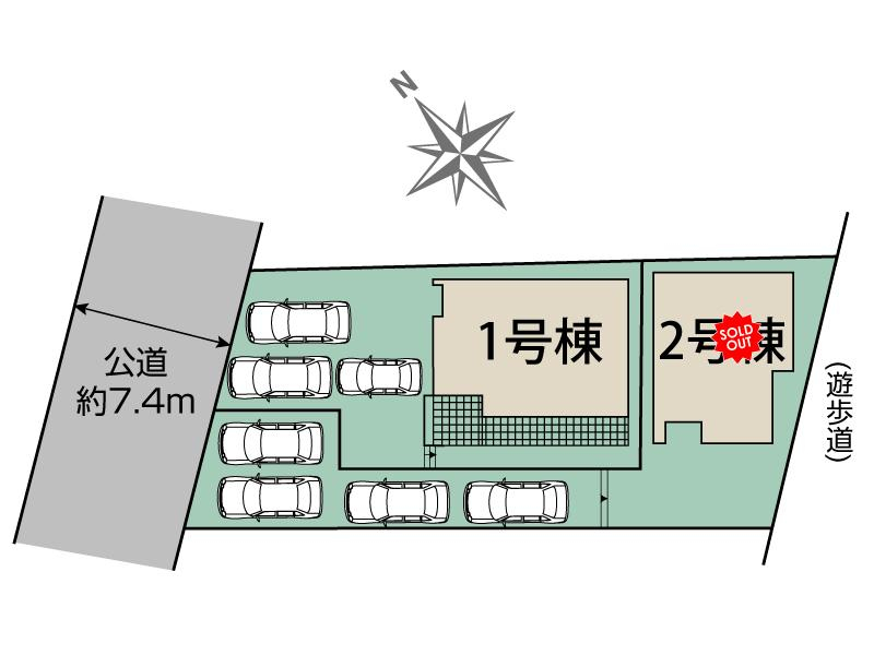 豊田市宝町十三塚2棟 区画図 【販売中物件：1号棟】