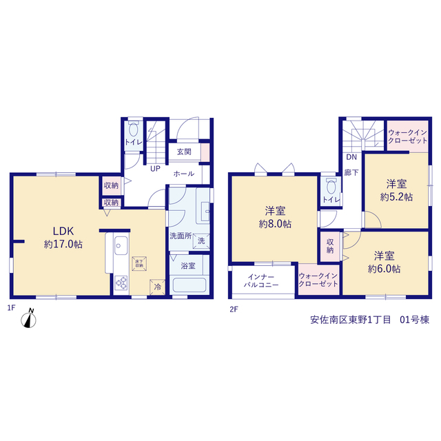 リーブルガーデン安佐南区東野1丁目の見取り図