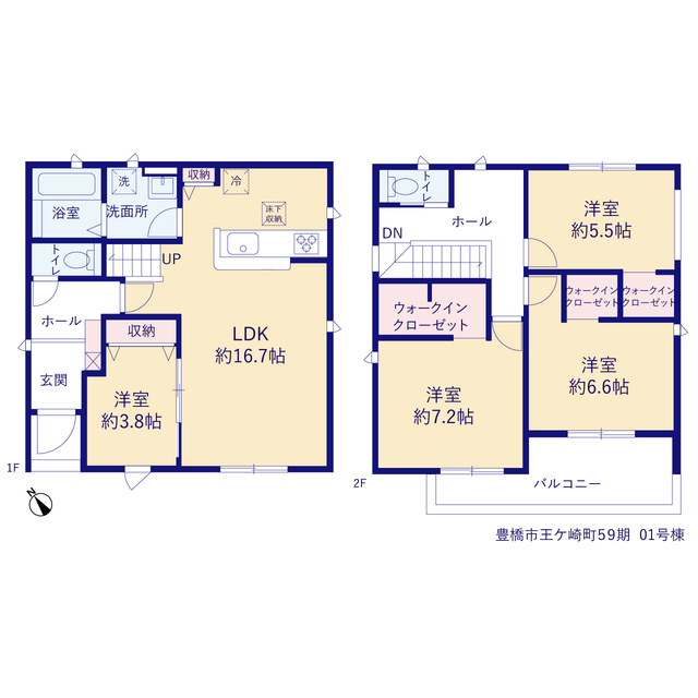 リーブルガーデン豊橋市王ケ崎町５９期の見取り図