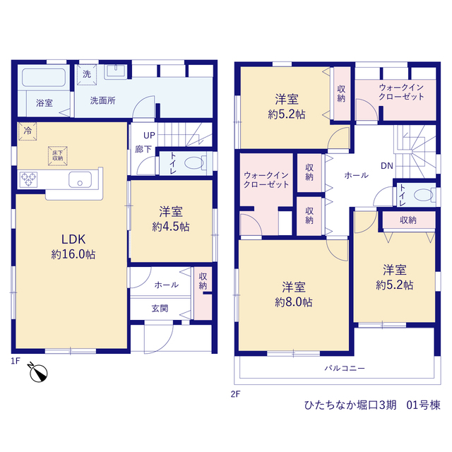 リーブルガーデンひたちなか堀口３期の見取り図