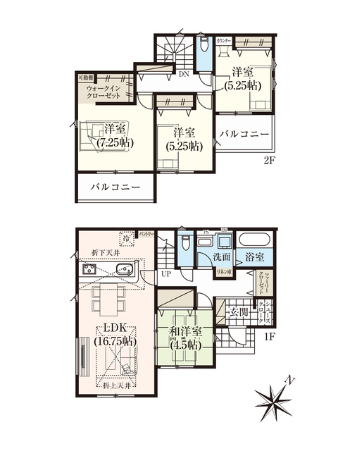 グラファーレ4352野木町友沼６期２棟の見取り図