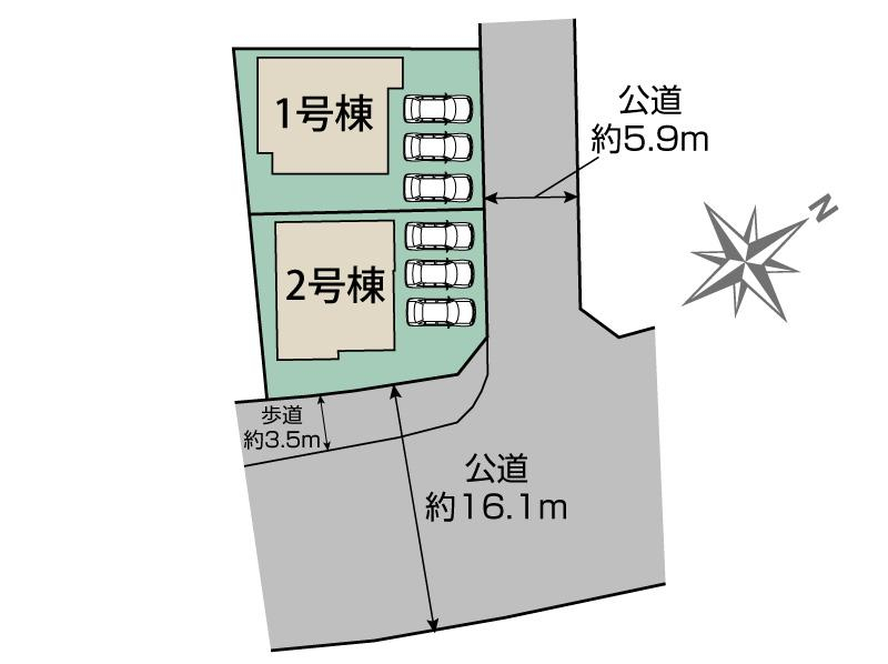 ブルーミングガーデン知多市つつじが丘３丁目２棟の見取り図