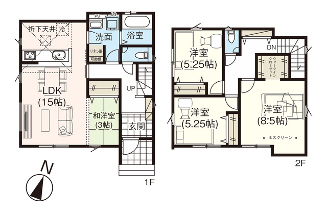 グラファーレ4372新潟市坂井２期１棟の見取り図