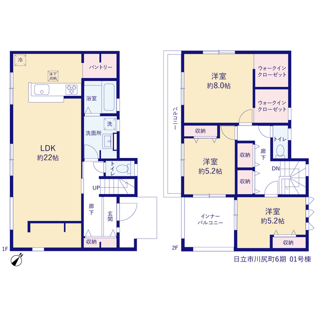 リーブルガーデン日立市川尻町６期の見取り図
