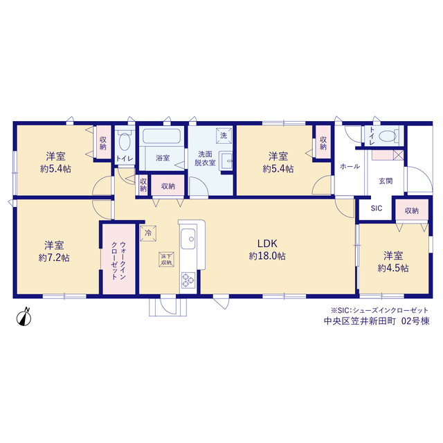 リーブルガーデン中央区笠井新田町の見取り図