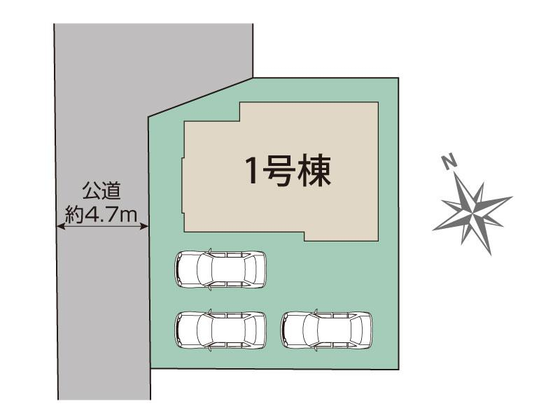 甲斐市富竹新田1棟 区画図 【販売中物件：1号棟】