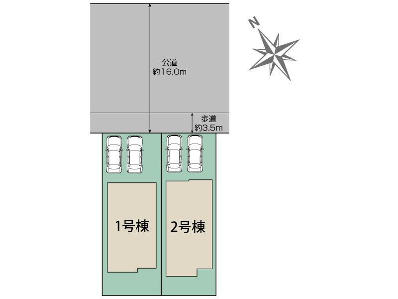 ブルーミングガーデン知多市つつじが丘１丁目２棟の見取り図