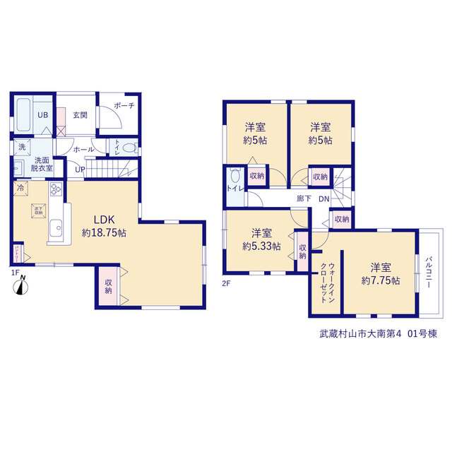 リーブルガーデン武蔵村山市大南第４の見取り図