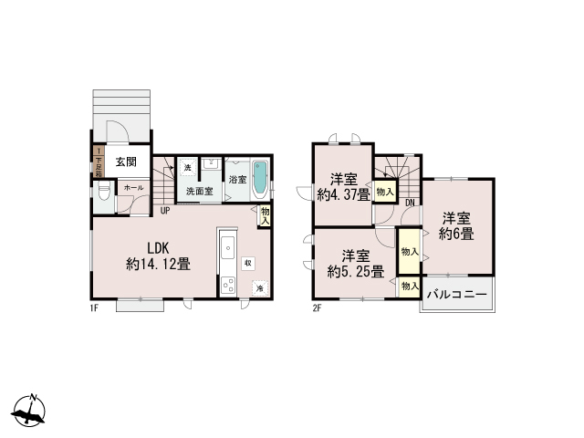 ハートフルタウン南区老司3丁目661番の見取り図