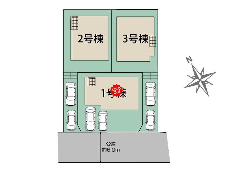 町田市鶴川3丁目3棟 区画図 【販売中物件：2号棟、3号棟】