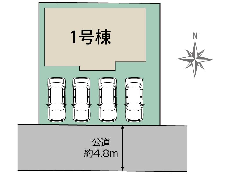 稲沢市中之庄町2期1棟 区画図 【販売中物件：1号棟】