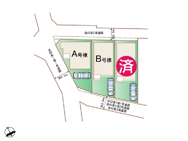 全体区画図 【販売中物件：A号棟、B号棟】