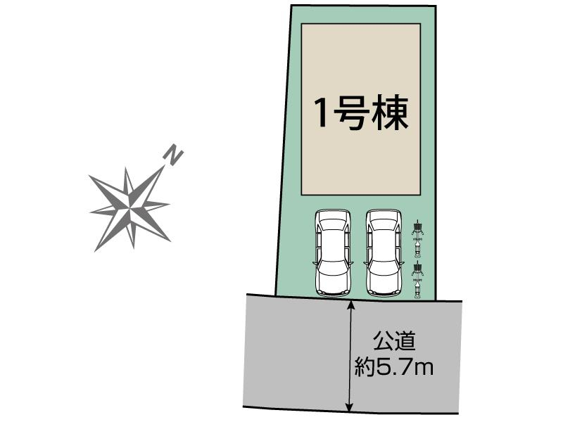 知多市八幡曽山1棟 区画図 【販売中物件：1号棟】