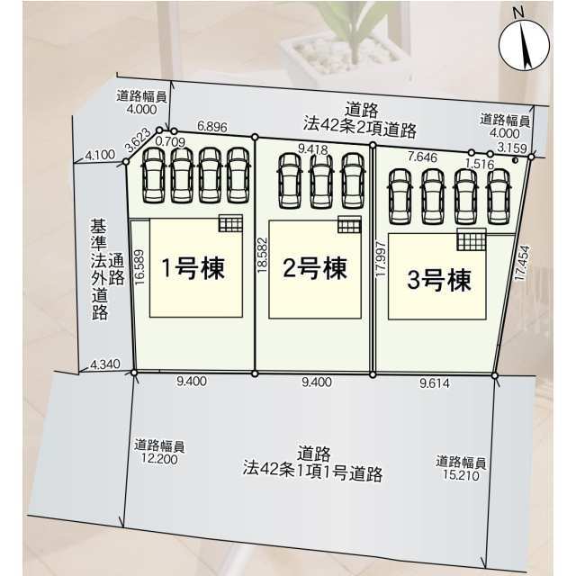 クレイドルガーデン新地町小川 第1の見取り図