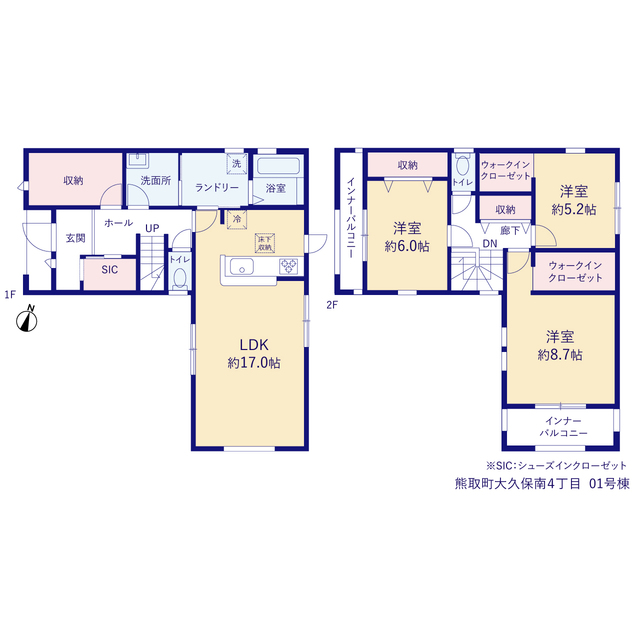 リーブルガーデン熊取町大久保南４丁目の見取り図