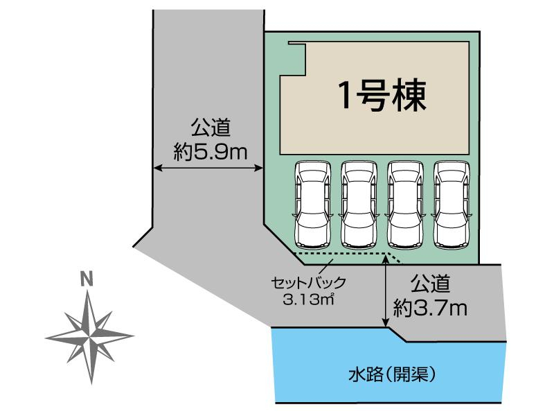 一宮市北方町北方1棟 区画図 【販売中物件：1号棟】
