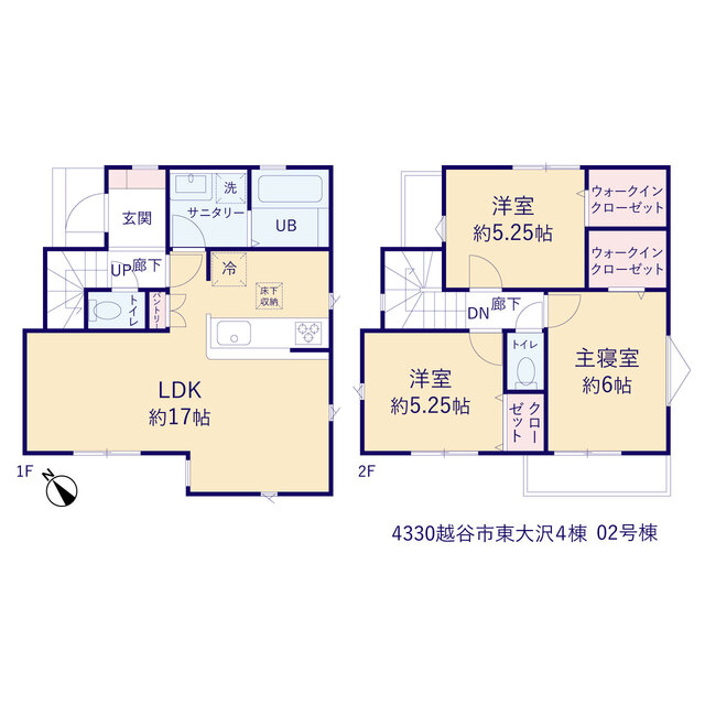 ティアラ4330越谷市東大沢４棟の見取り図
