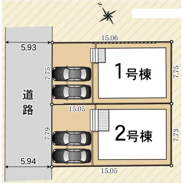 【販売中物件：1号棟、2号棟】