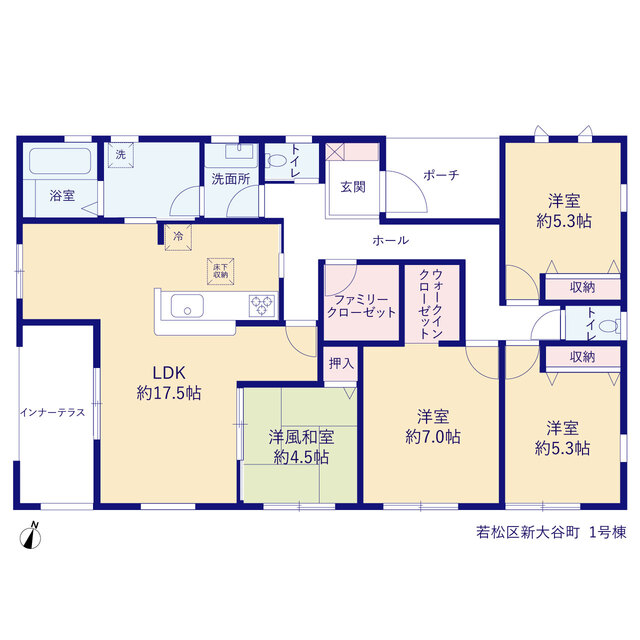 リーブルガーデン若松区新大谷町の見取り図