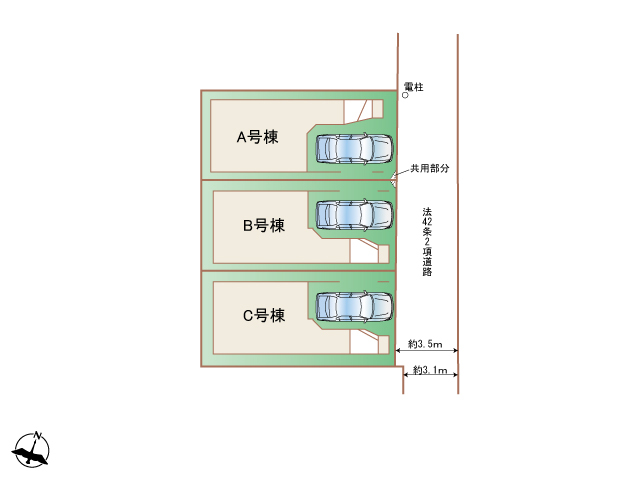 全体区画図です！ 【販売中物件：A号棟、B号棟、C号棟】