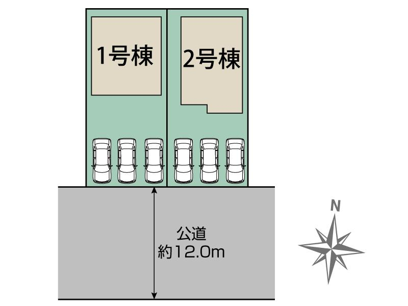 我孫子市南青山2棟 区画図 【販売中物件：1号棟、2号棟】