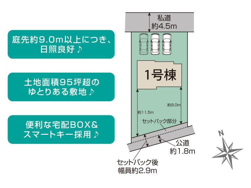 千葉市緑区誉田町1丁目1棟 区画図 【販売中物件：1号棟】