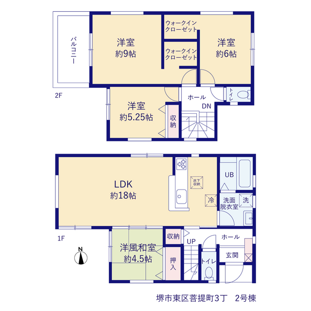 リーブルガーデン堺市東区菩提町３丁の見取り図