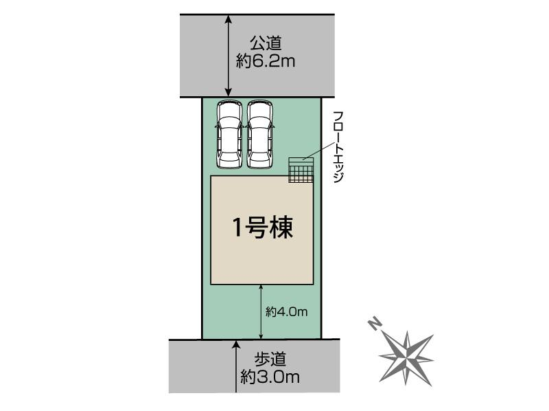 千葉市美浜区磯部8丁目1棟 区画図 【販売中物件：1号棟】