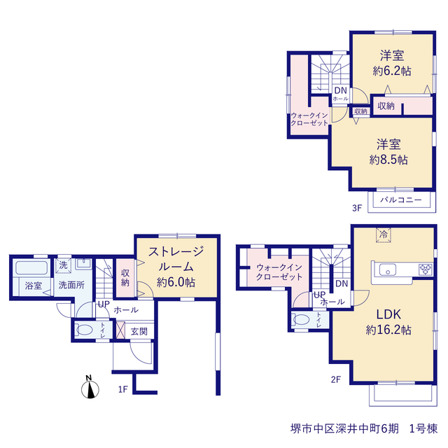 リーブルガーデン堺市中区深井中町５期の見取り図