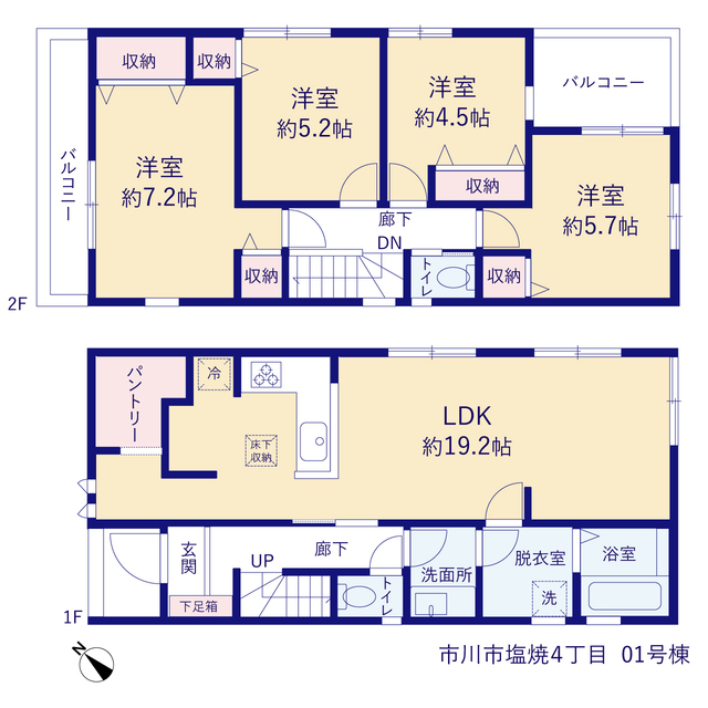 リーブルガーデン市川市塩焼４丁目の見取り図