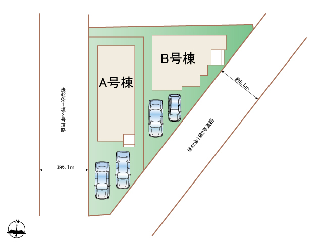 ハートフルタウン袋原4丁目226番の見取り図