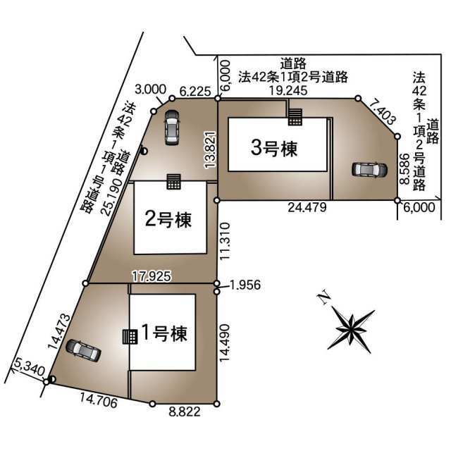 クレイドルガーデン幸手市神扇 第1の見取り図