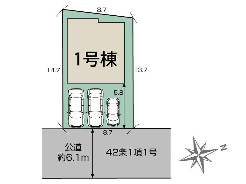 ブルーミングガーデン木津川市木津南後背６期１棟の見取り図