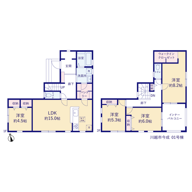 リーブルガーデン川越市今成の見取り図