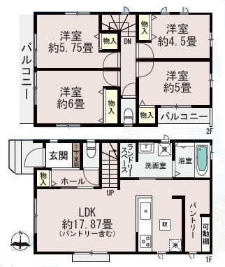 ハートフルタウン前川1丁目18番の見取り図