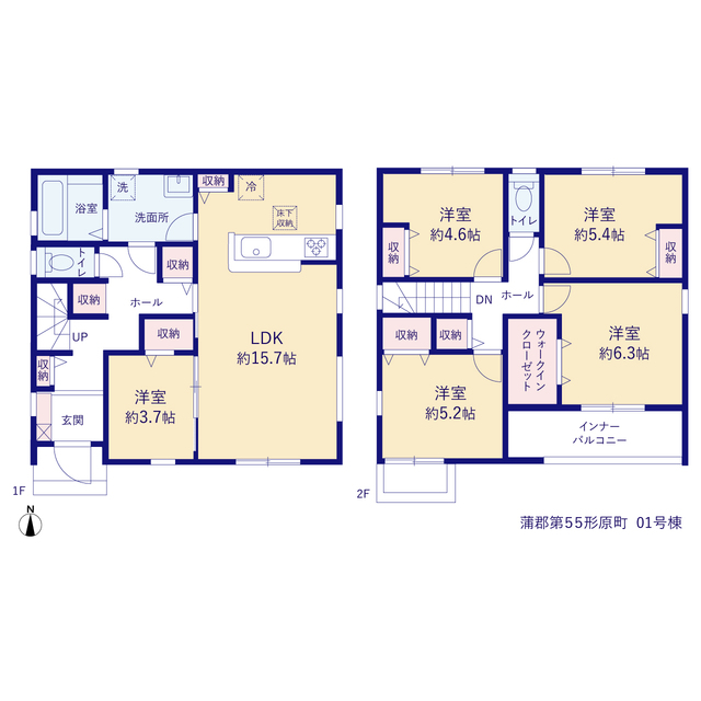 リーブルガーデン蒲郡第５５形原町の見取り図