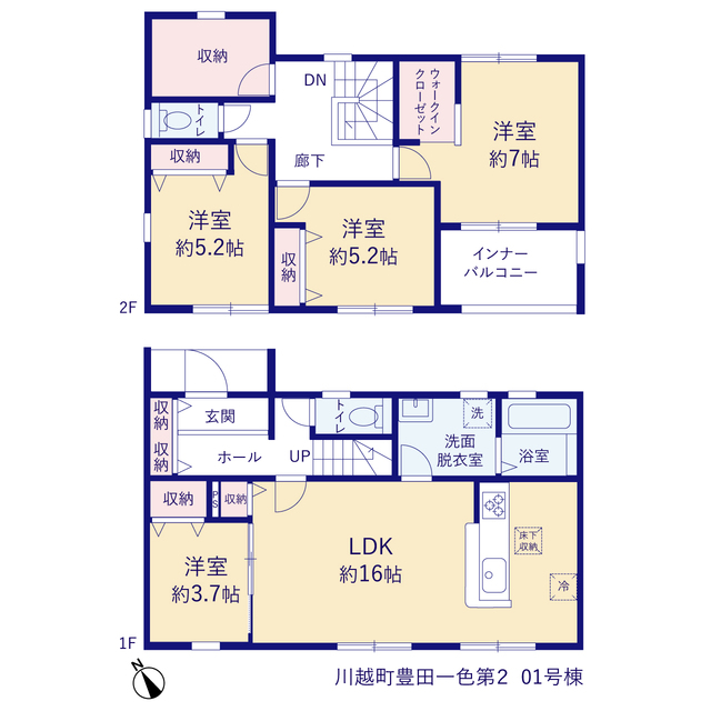 リーブルガーデン川越町豊田一色第２の見取り図