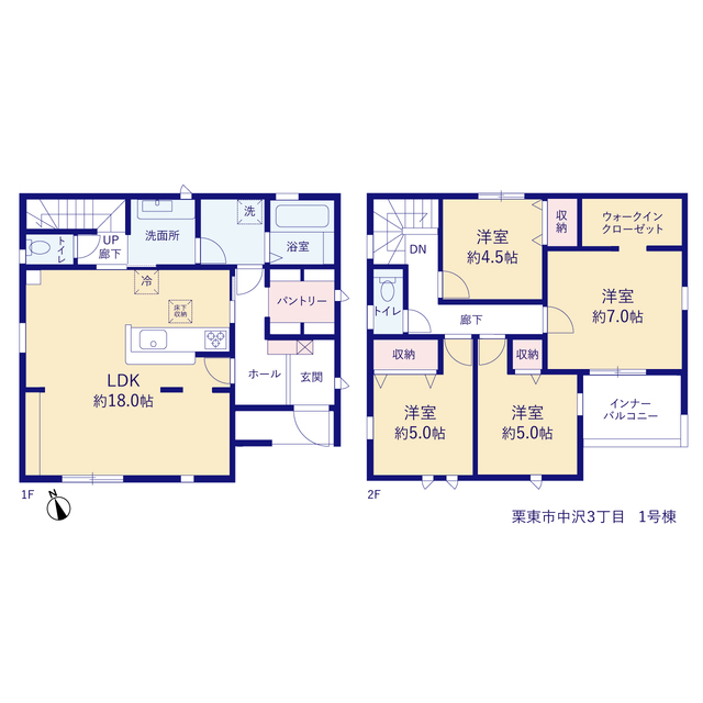 リーブルガーデン栗東市中沢３丁目の見取り図
