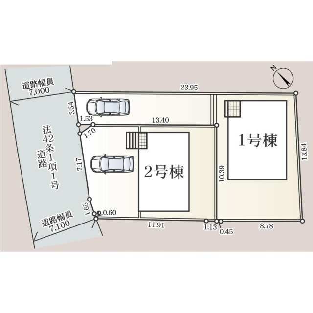 【販売中物件：1号棟、2号棟】