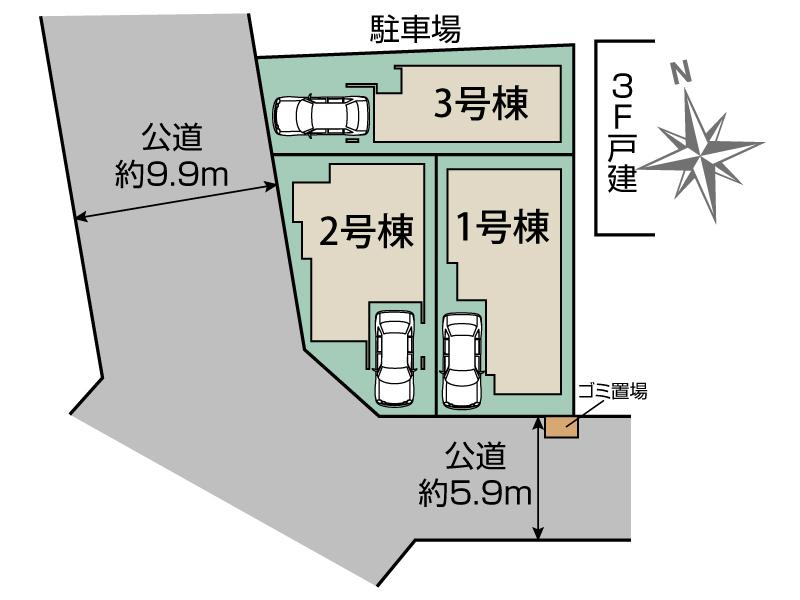 ブルーミングガーデン川口市上青木西４丁目３棟の見取り図