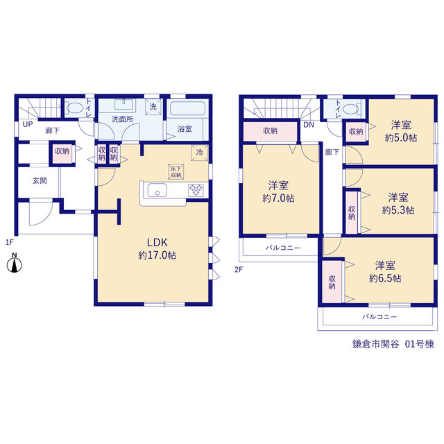 リーブルガーデン鎌倉市関谷の見取り図