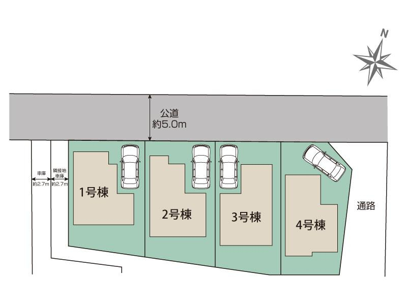 東久留米市南沢ひばりヶ丘沢4棟 区画図 【販売中物件：1号棟、2号棟、3号棟、4号棟】